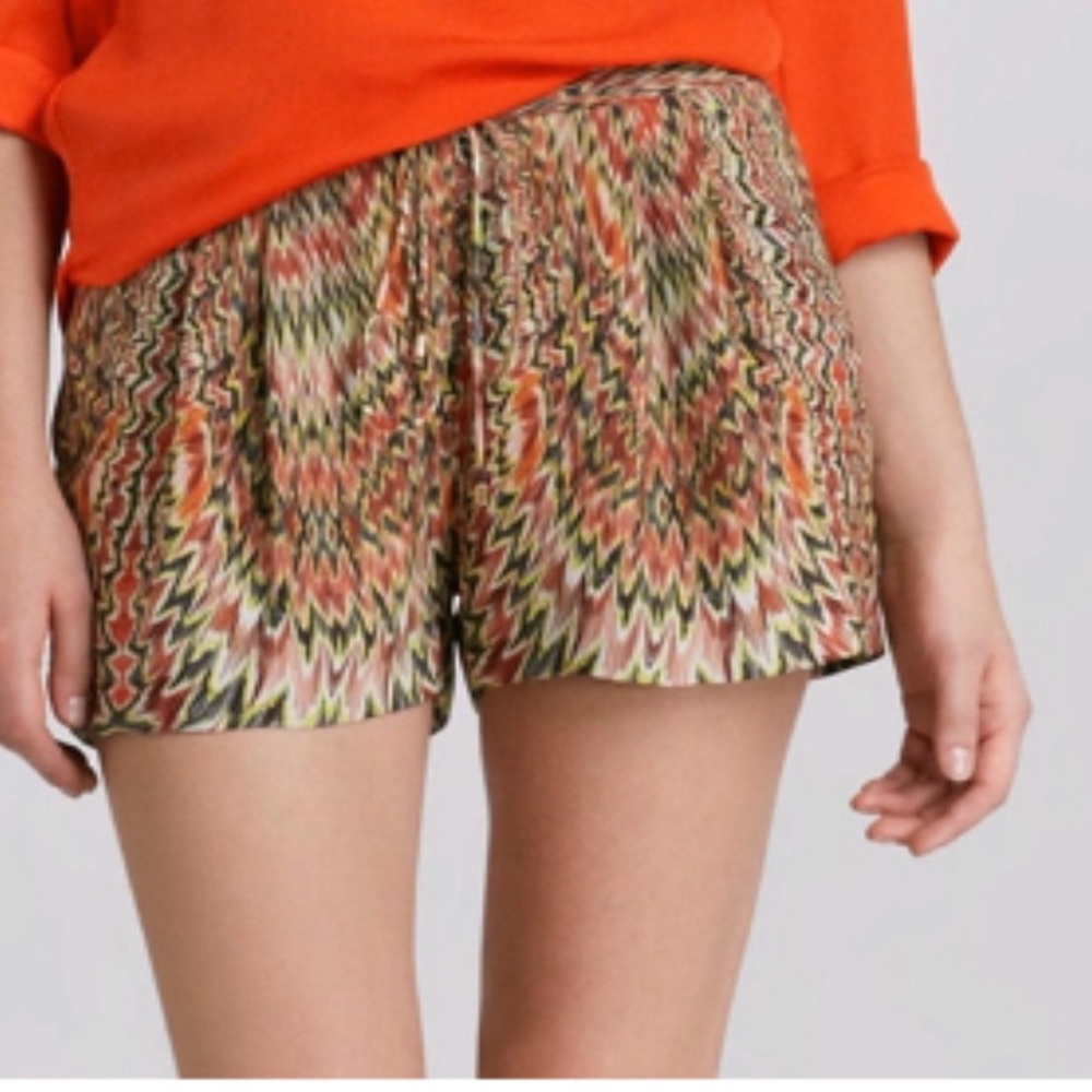 Haute Hippie Pleated-Front Silk Shorts